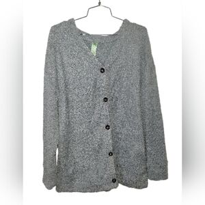 NWOT Honeydew Dusty Blue Plush Button-Up Cardigan SZ L